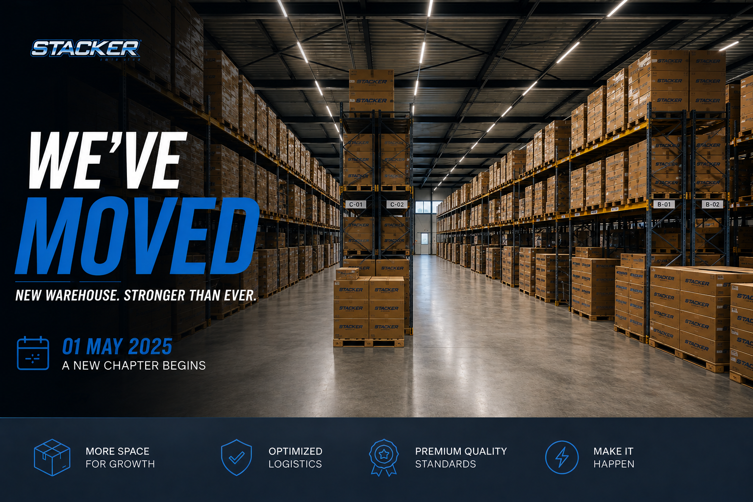 We've moved: new warehouse, stronger than ever — 01 May 2025