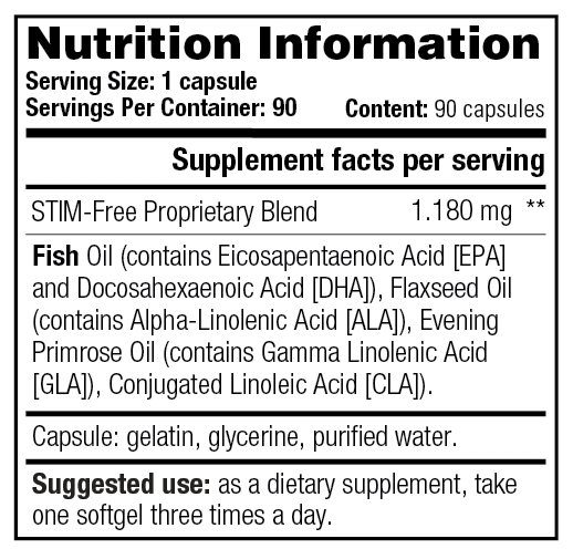 Black Burn STIM-Free — Nutrition Information