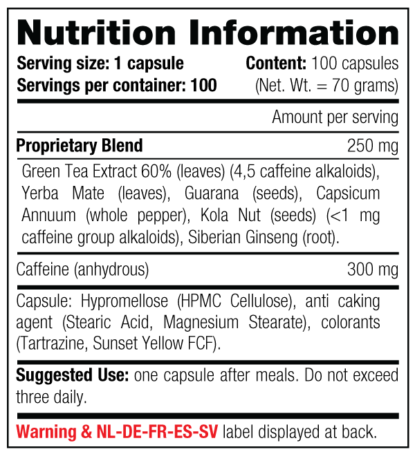 Stacker 4 — Nutrition Information