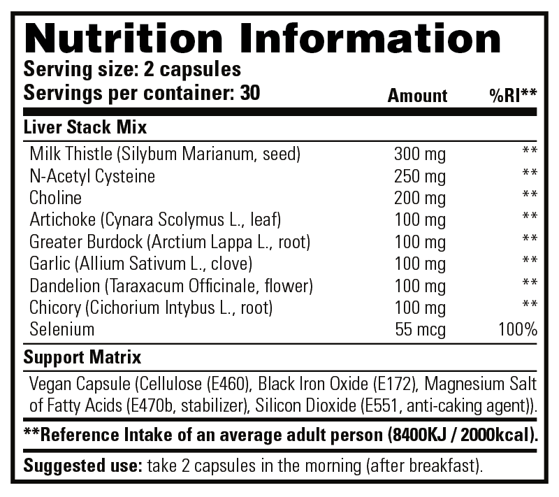 Liver Stack — Nutrition Information