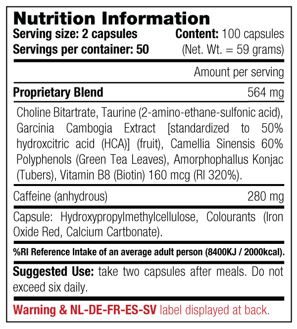 Stacker 7-Phenyl — Nutrition Information